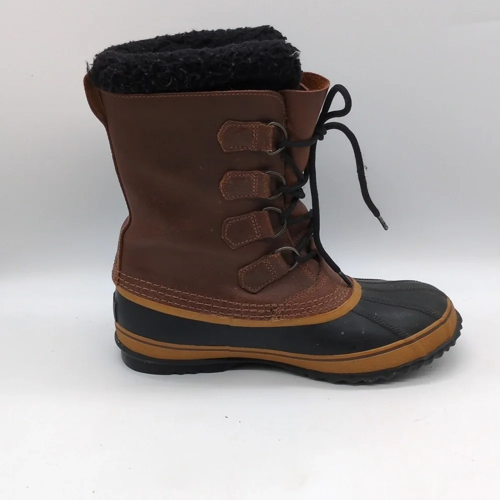 Sorel Boots Mens Pac T Brown 8 Waterproof Duck Shoe Insulated Leather NM1439-200